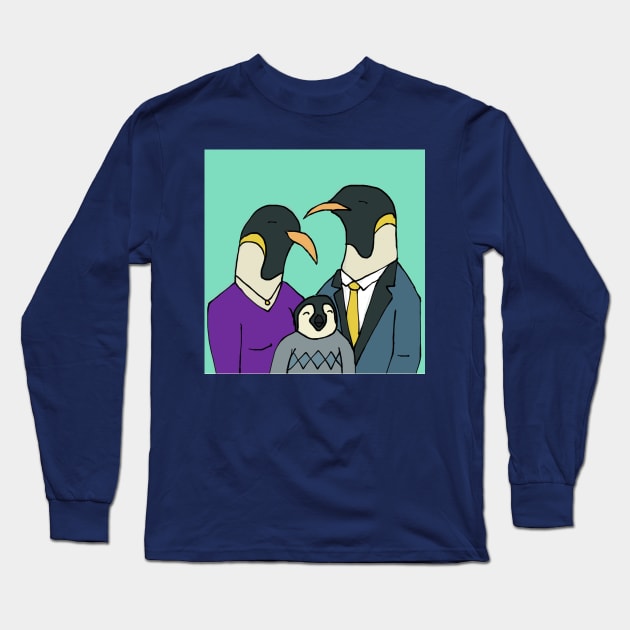 Penguin Family Long Sleeve T-Shirt by PruneyToons